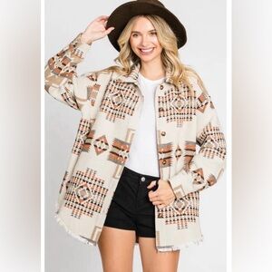 Aztec Tribal Patterned Shacket